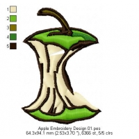 Apple Embroidery Design 01